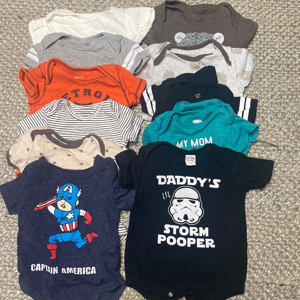 Set of 11 onesies, size 3-6 months